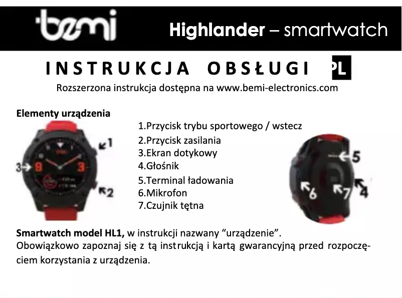 Image de la première page du manuel de l'appareil HL1