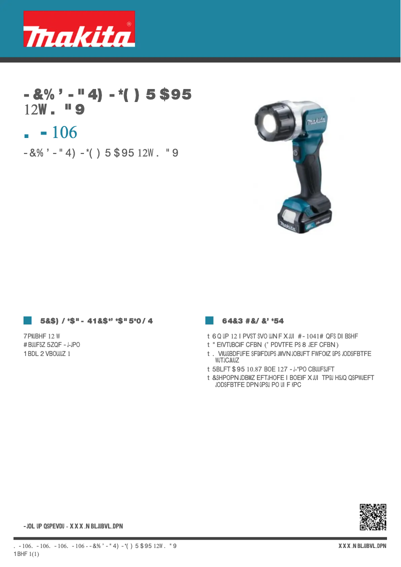 Page 1 de la notice Fiche technique Makita ML106