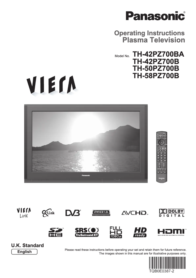 Page 1 de la notice Manuel utilisateur Panasonic Viera TH-58PZ700B