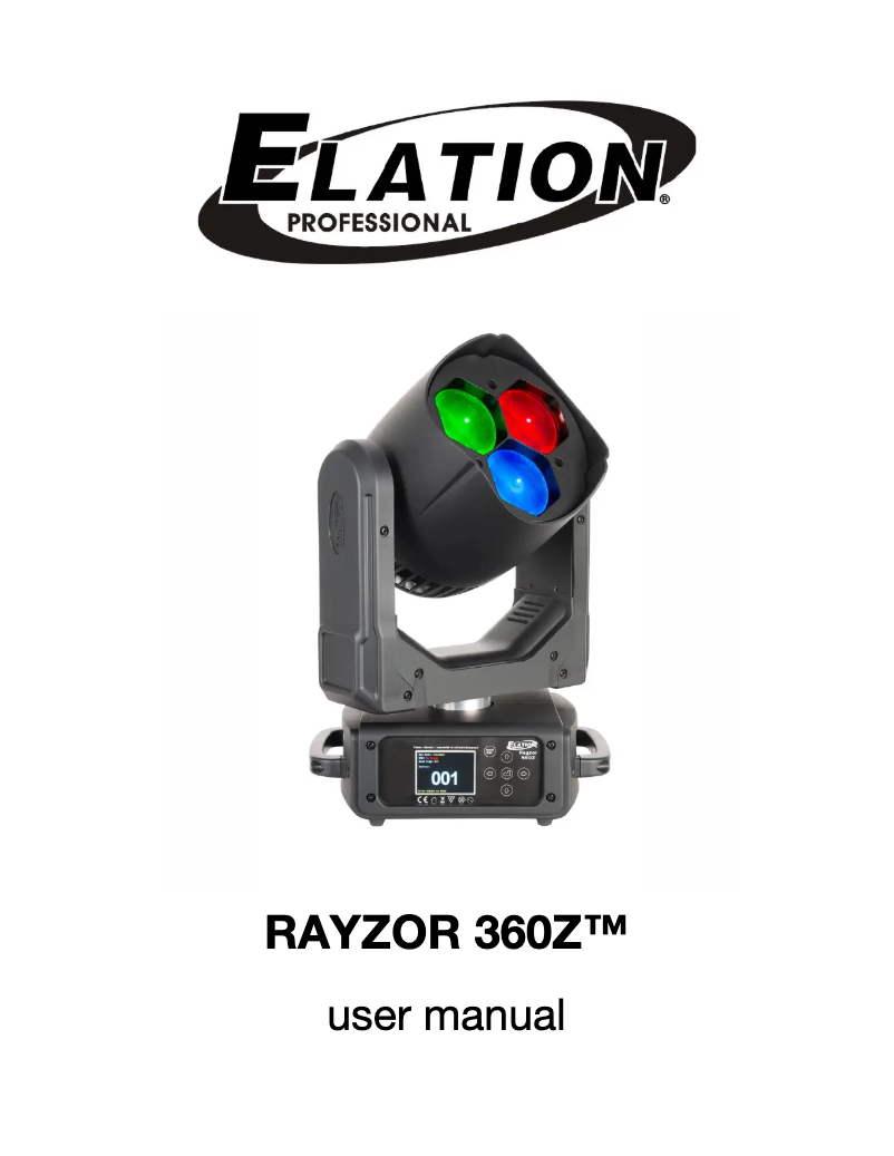 Page 1 de la notice Manuel utilisateur Elation Rayzor 360Z
