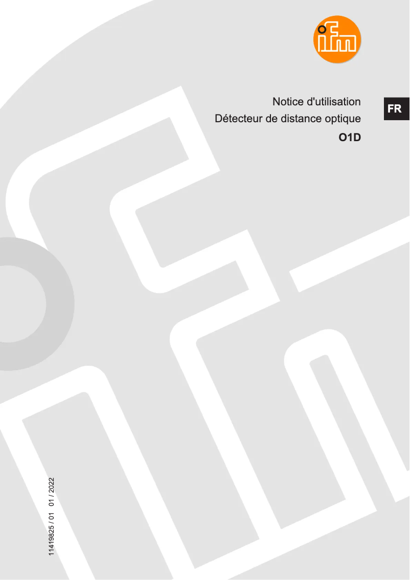 Page n°1 - Manuel utilisateur IFM O1D121