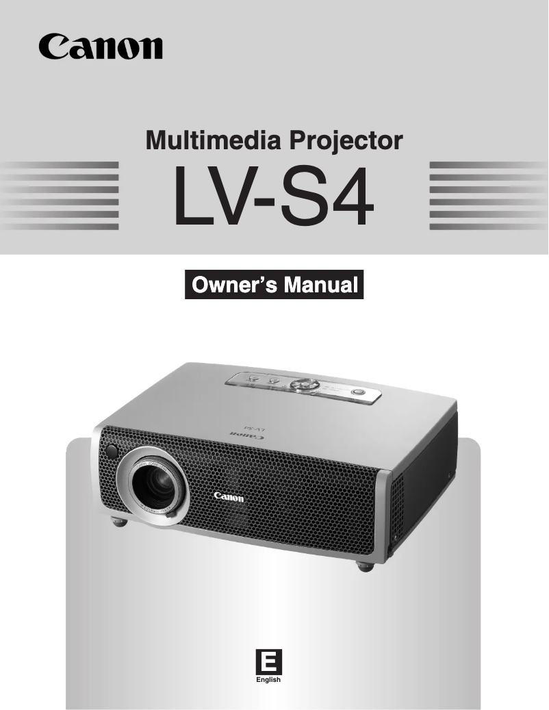 Page 1 de la notice Manuel utilisateur Canon LV-S4