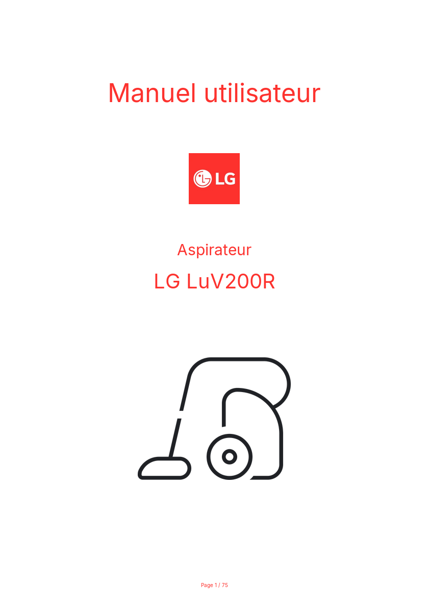 Page n°1 - Manuel utilisateur LG LuV200R