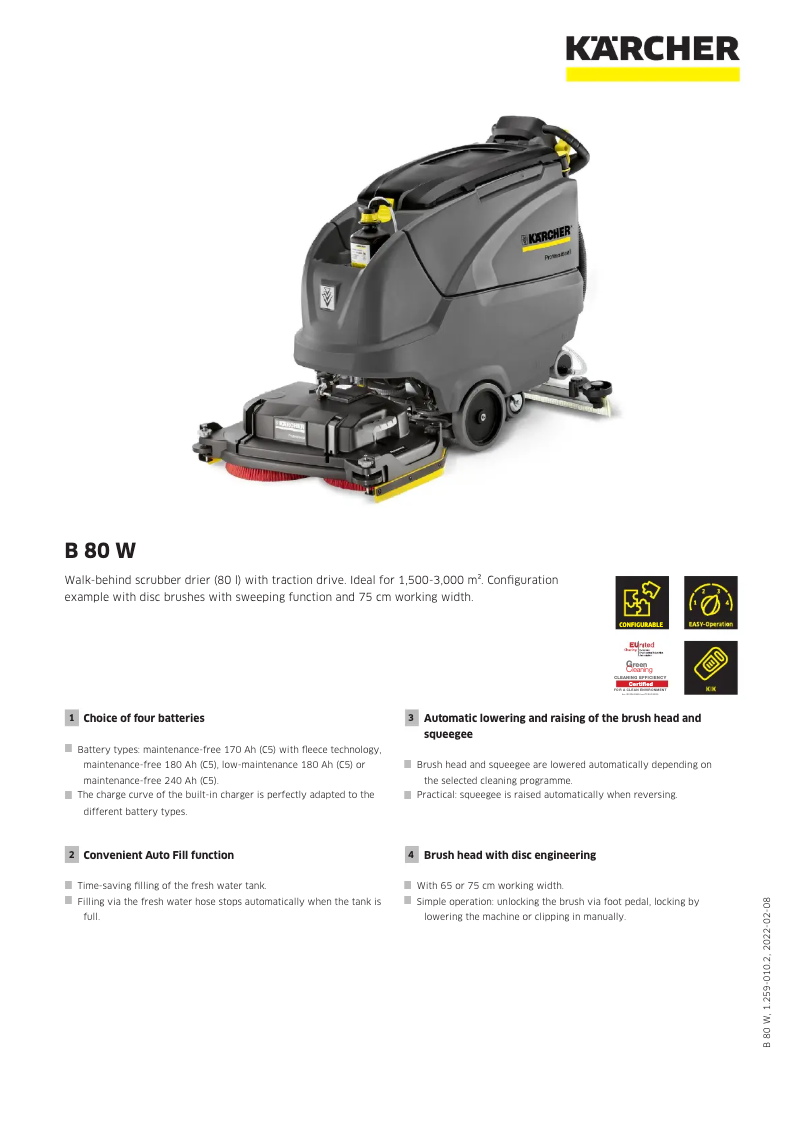 Image de la première page du manuel de l'appareil B 80 W