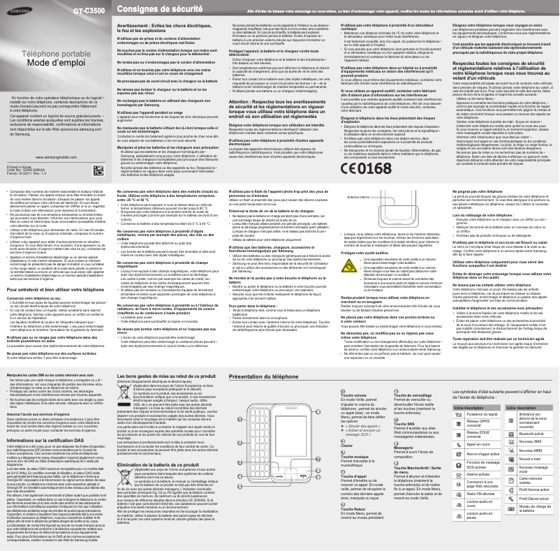 Page 1 de la notice Manuel utilisateur Samsung CHT-350