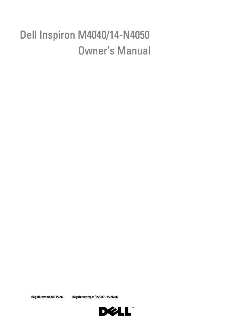 Page n°1 - Manuel utilisateur Dell Inspiron 14-M4040