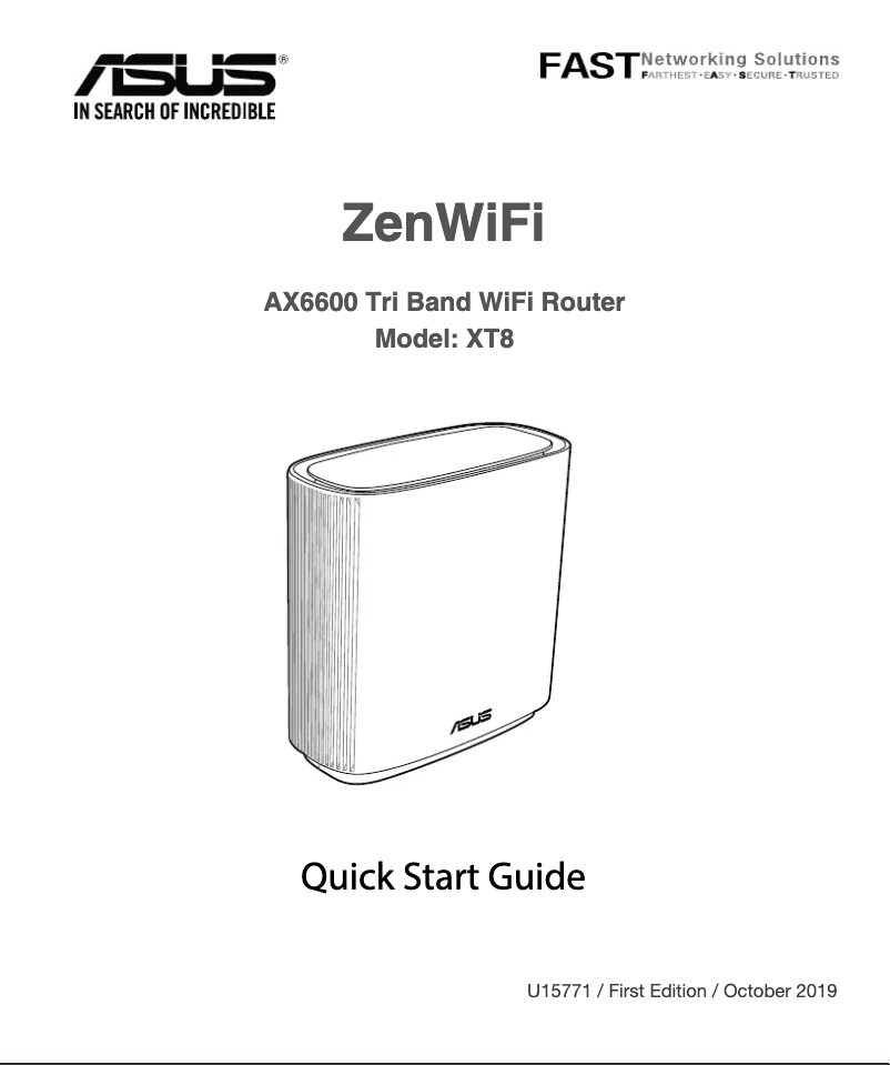 Page 1 de la notice Guide de démarrage rapide Asus ZenWifi AX Mini XD4