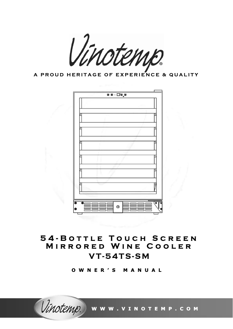 Page 1 de la notice Manuel utilisateur Vinotemp VT-54TS-SM