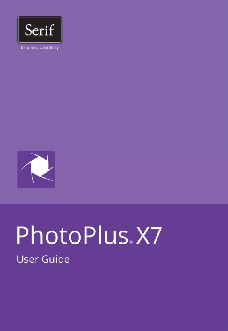 Page 1 de la notice Manuel utilisateur Serif PhotoPlus X7