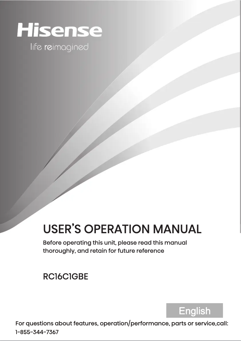 Image de la première page du manuel de l'appareil RC16C1GBE