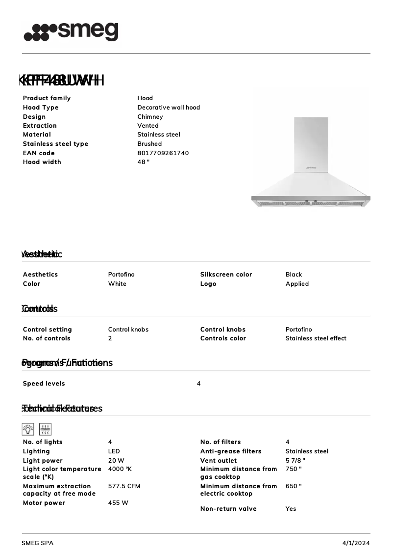 Image de la première page du manuel de l'appareil KPF48UWH