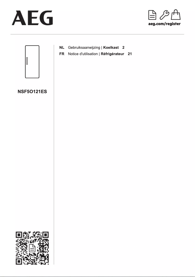Page n°1 - Manuel utilisateur AEG NSF5O121ES
