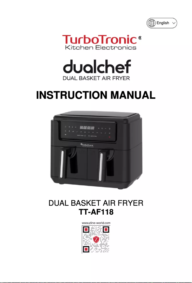 Page n°1 - Manuel utilisateur TurboTronic Dualchef TT-AF118