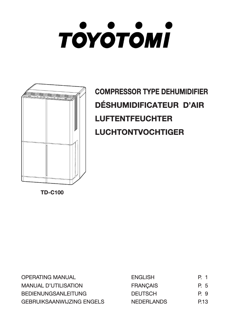 Page 1 of the manual User Manual Toyotomi TD-C100