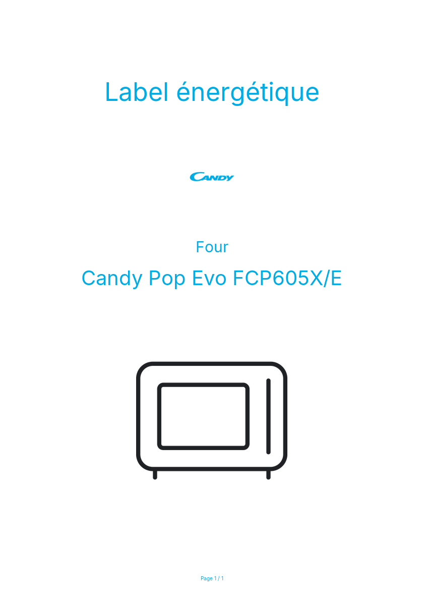 Image de la première page du manuel de l'appareil Pop Evo FCP605X/E