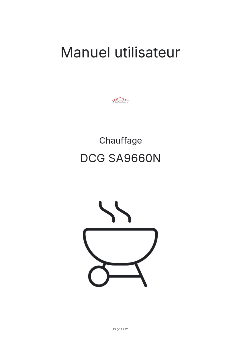 Image de la première page du manuel de l'appareil SA9660N