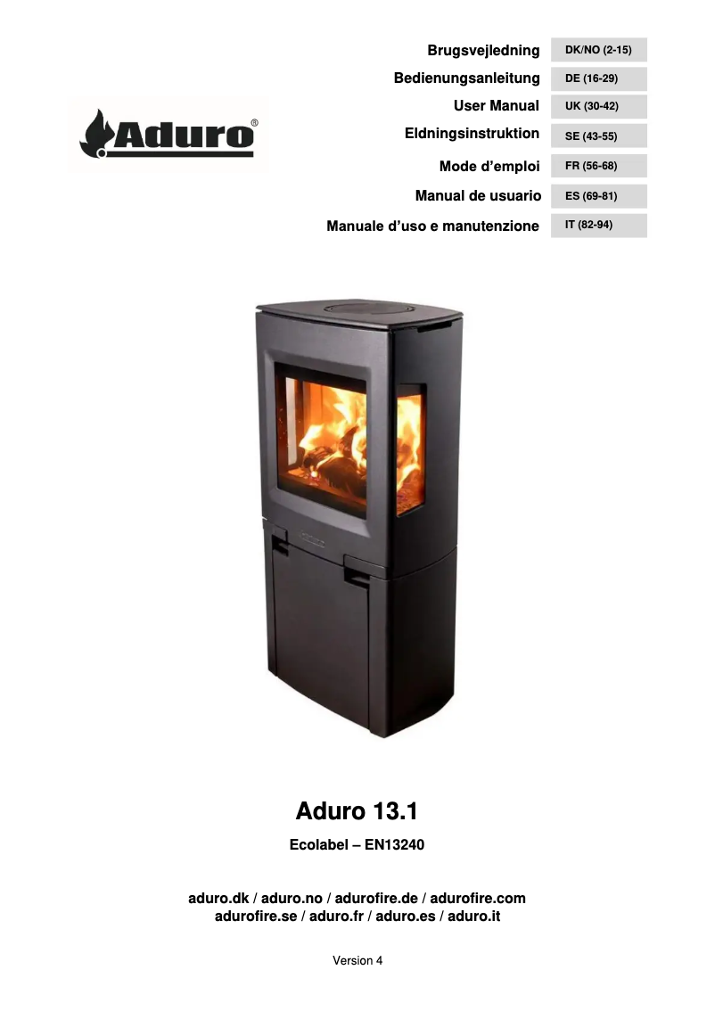 Page n°1 - Manuel utilisateur Aduro 13.1