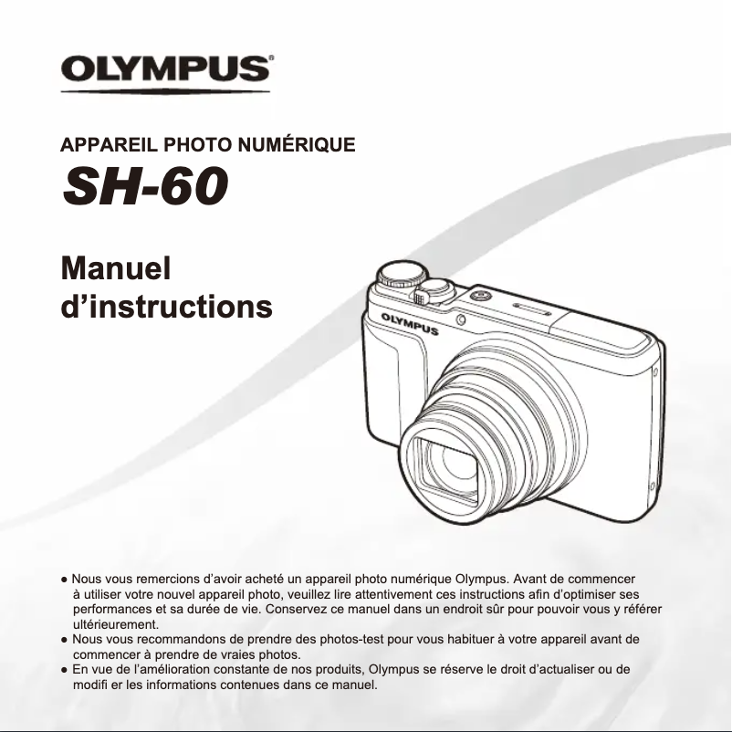 Image de la première page du manuel de l'appareil SH‑60