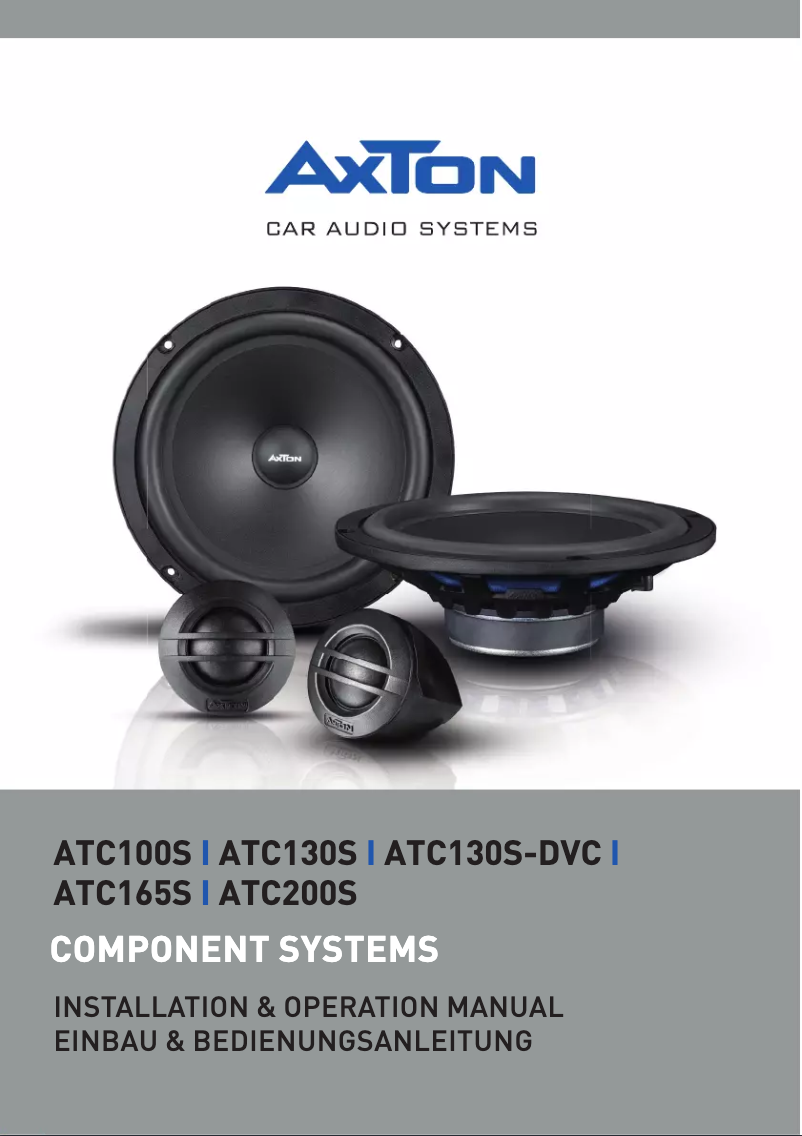Page n°1 - Manuel utilisateur Axton ATC100S
