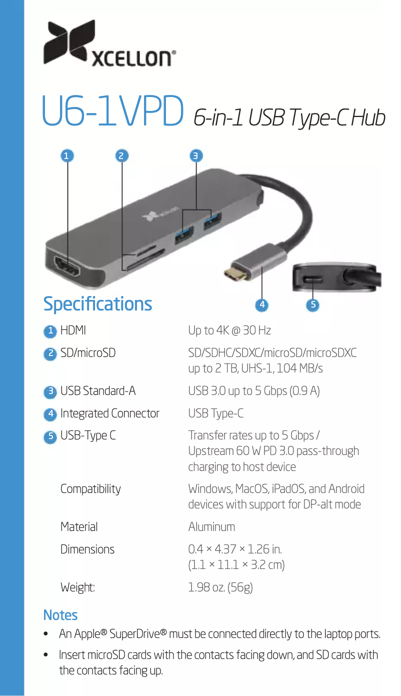 Imagen de la primera página del manual del dispositivo U6-1VPD