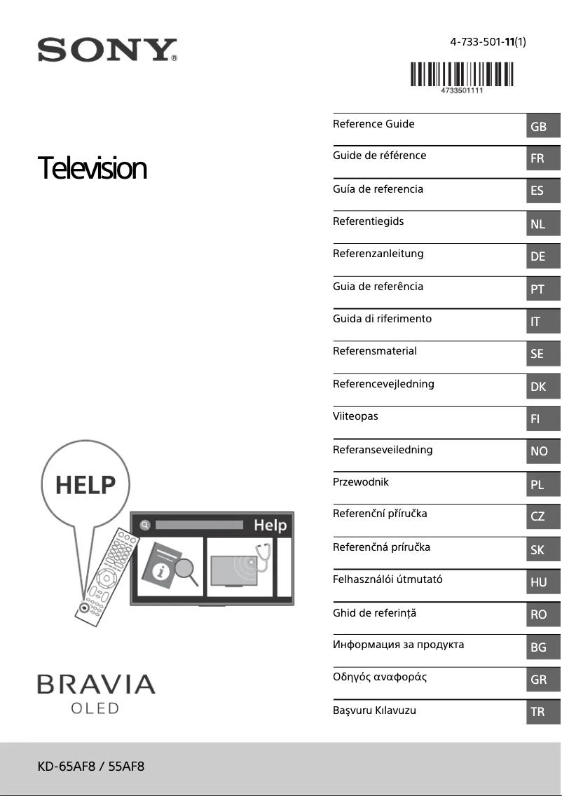 Page 1 de la notice Manuel utilisateur Sony KD-55AF8
