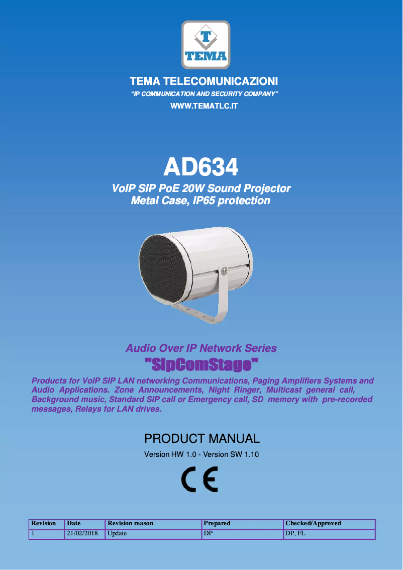 Image de la première page du manuel de l'appareil AD634