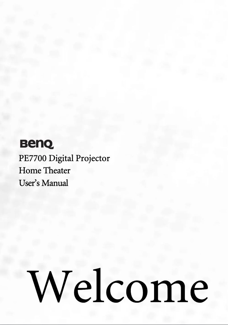 Page n°1 - Manuel utilisateur BenQ PE7700