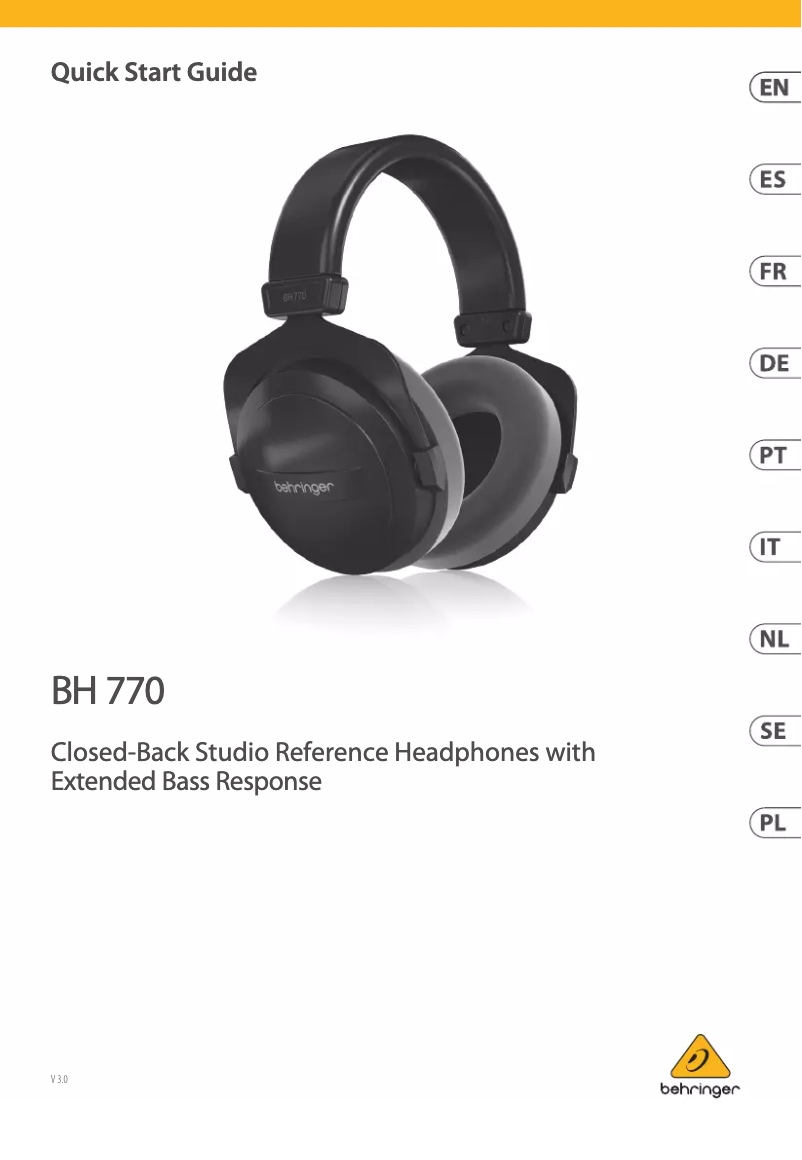 Page 1 de la notice Manuel utilisateur Behringer BH 770