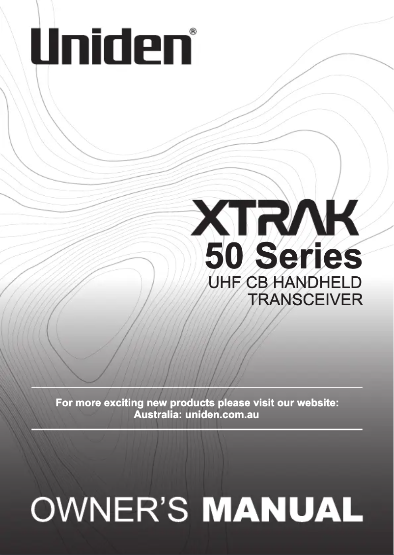 Page n°1 - Manuel utilisateur Uniden XTRAK 50-2TP