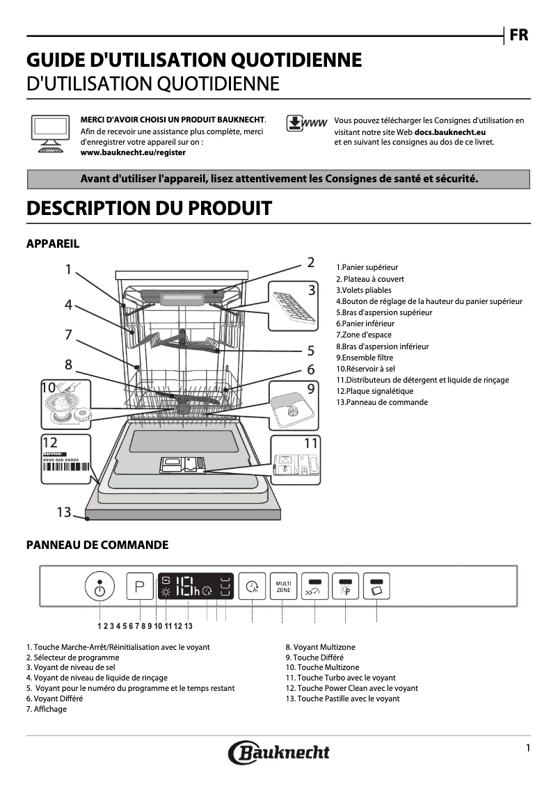 Image de la première page du manuel de l'appareil BCIO 3T344 DEL