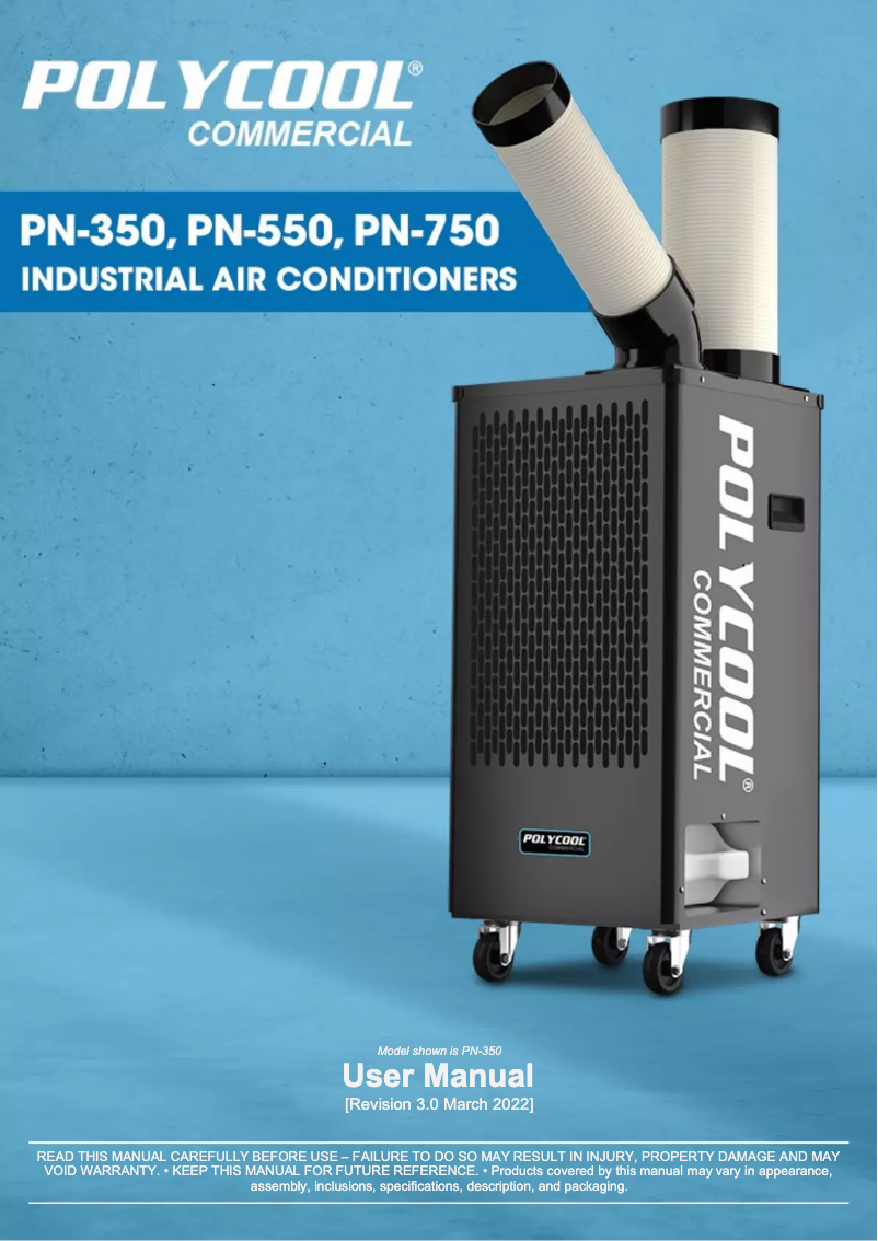 Page 1 de la notice Manuel utilisateur PolyCool PN-350