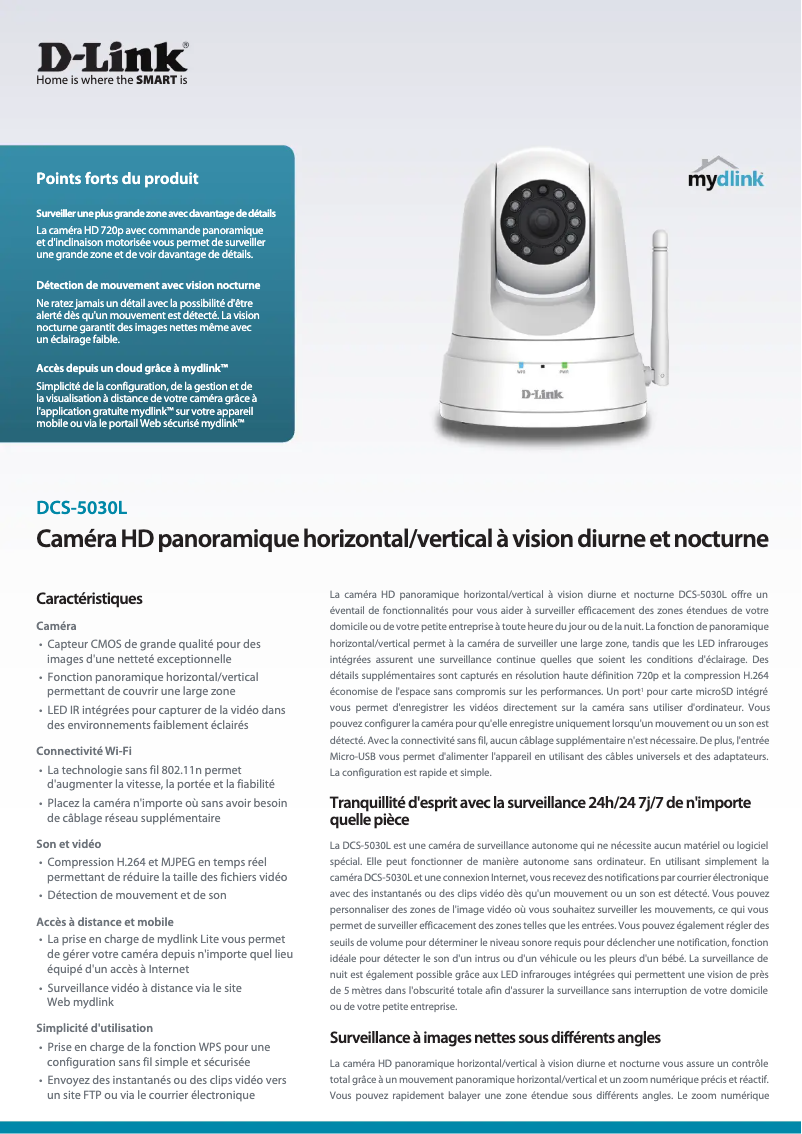Page n°1 - Fiche technique D-Link DCS-5030L