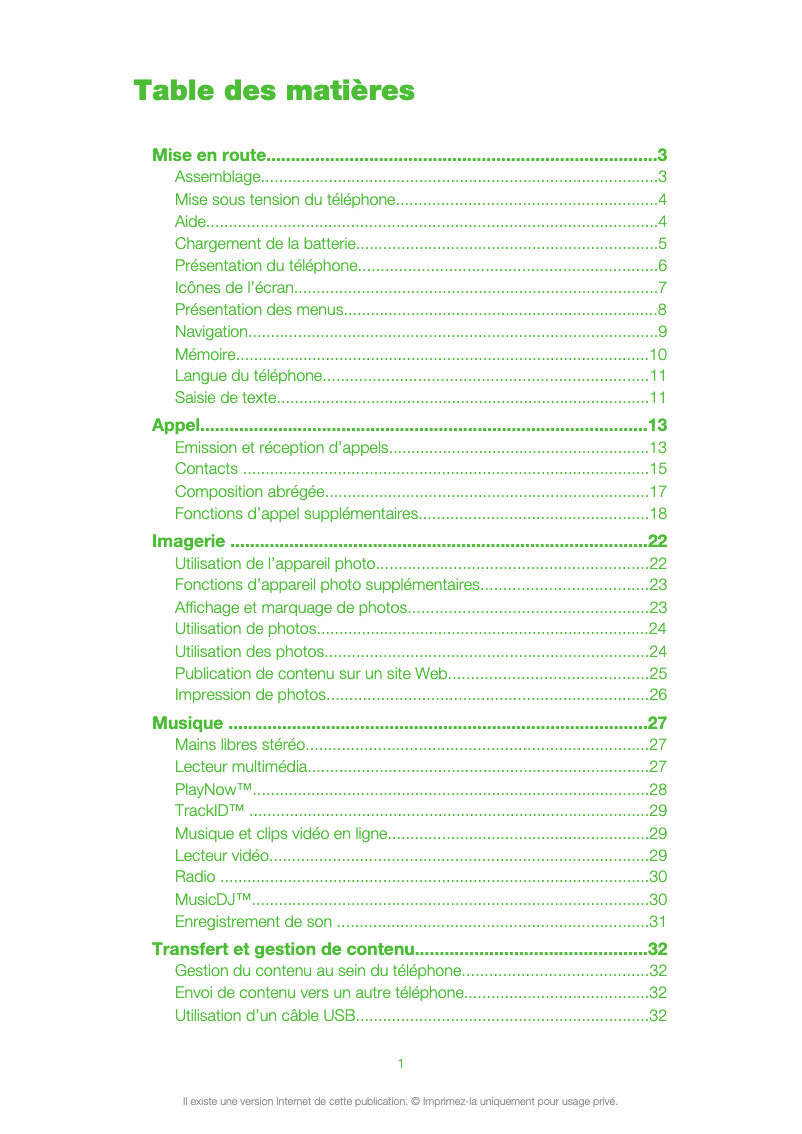 Page n°1 - Manuel utilisateur Sony Ericsson T715
