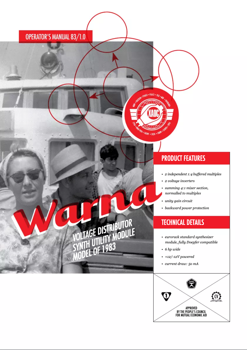 Page 1 de la notice Manuel utilisateur Xaoc Warna