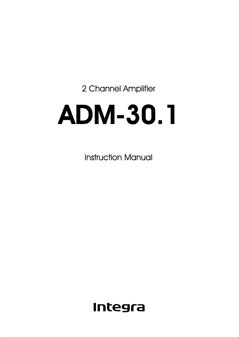 Image de la première page du manuel de l'appareil ADM-30.1