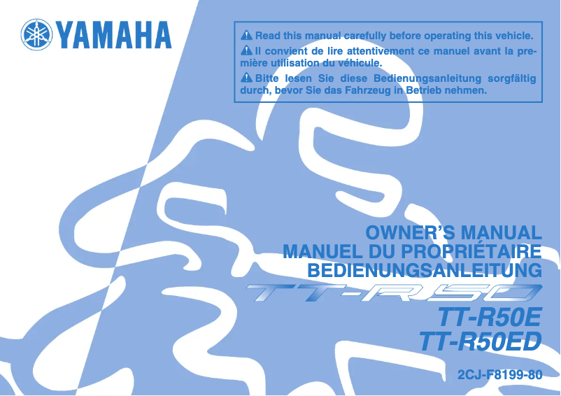 Page 1 de la notice Manuel utilisateur Yamaha TT-R50