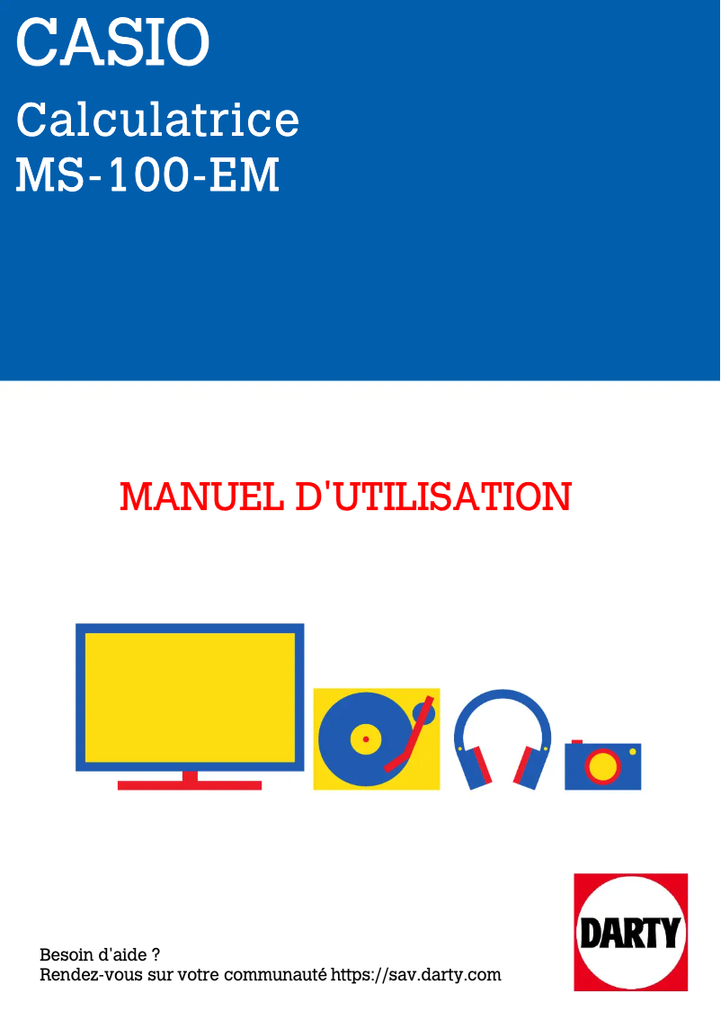 Page 1 de la notice Manuel utilisateur Casio MS-100EM