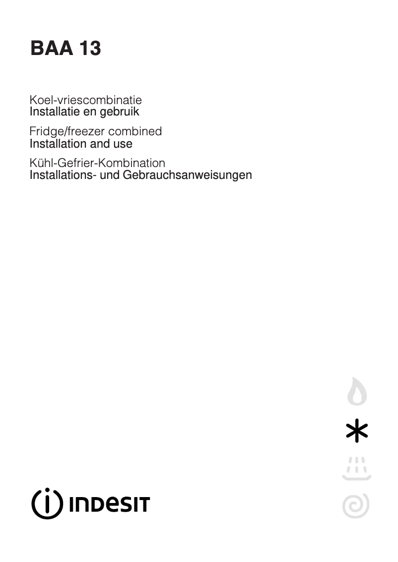 Page n°1 - Manuel utilisateur Indesit BAA13WIT