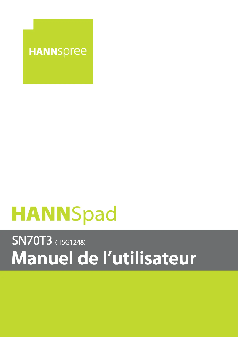Image de la première page du manuel de l'appareil HANNSpad SN70T3