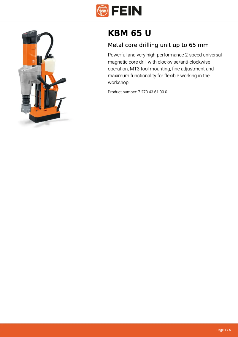 Image de la première page du manuel de l'appareil KBM 65 U