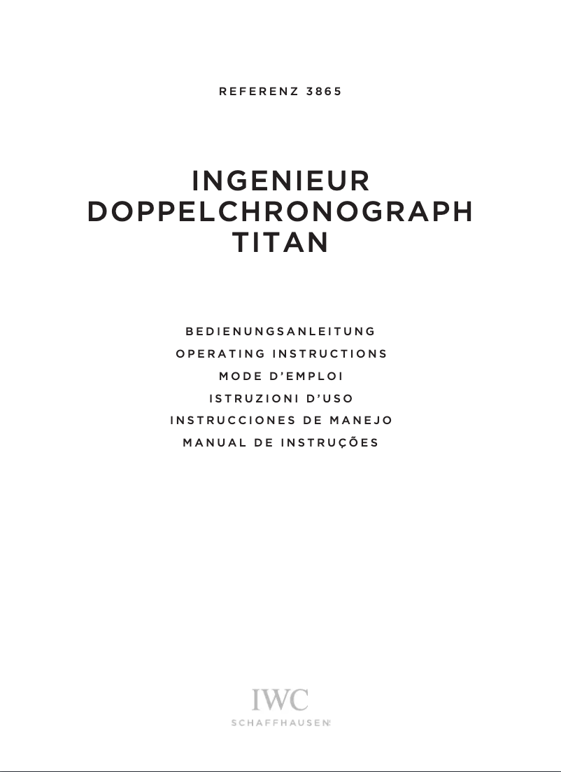 Page n°1 - Manuel utilisateur IWC Ingenieur Double Chronograph Titanium 3865