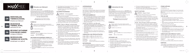 Page n°1 - Manuel utilisateur Maxxmee 09345