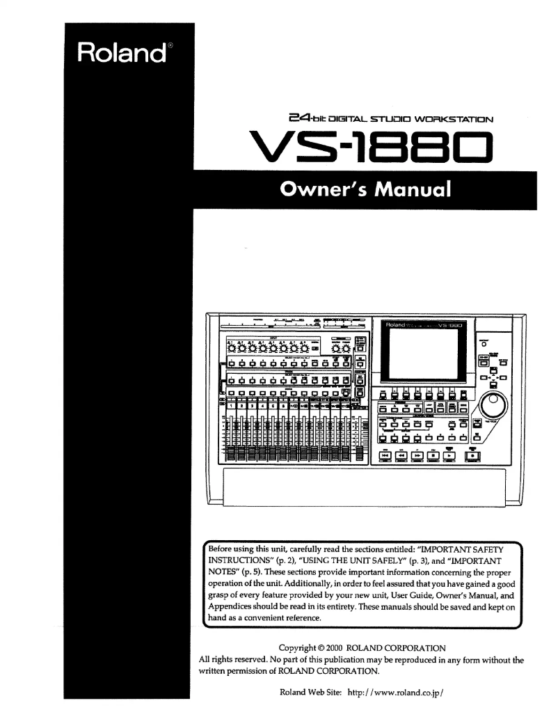 Page n°1 - Manuel utilisateur Roland VS-1880