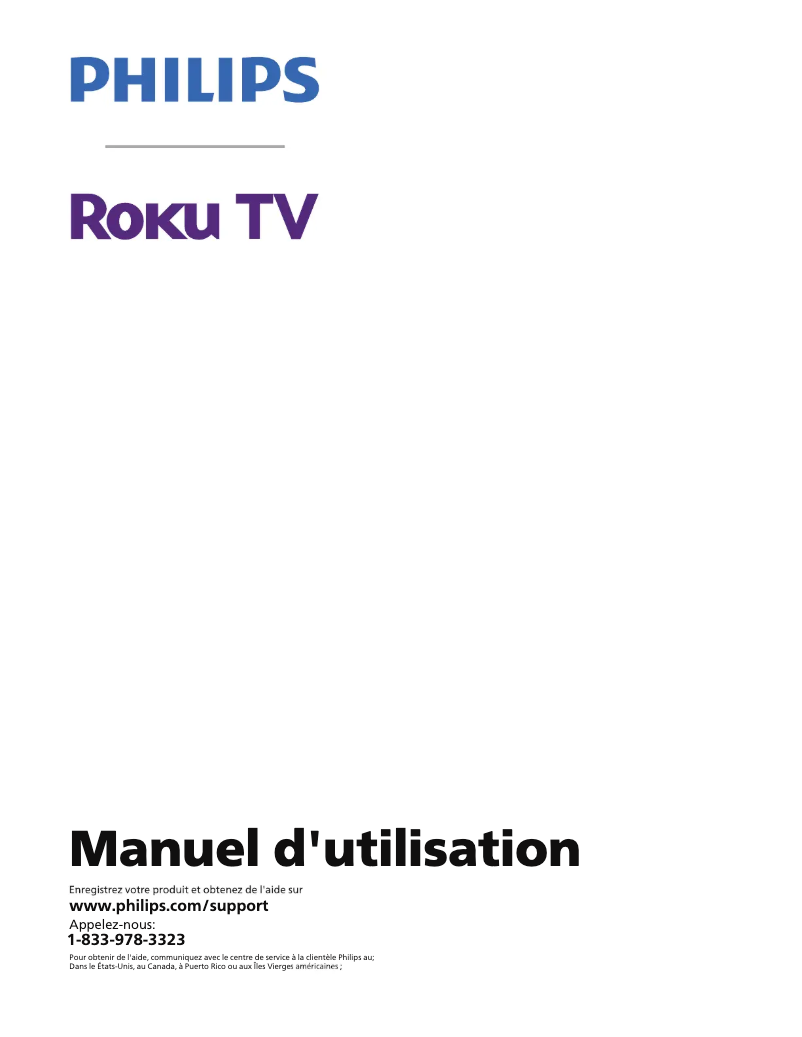Page n°1 - Manuel utilisateur Philips Roku 55PUL6673