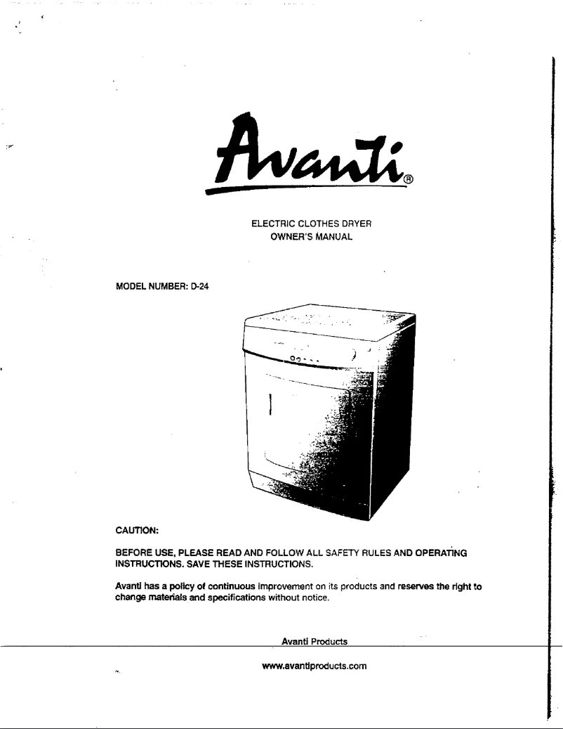 Página 1 del manual Manual de usuario Avanti D-24