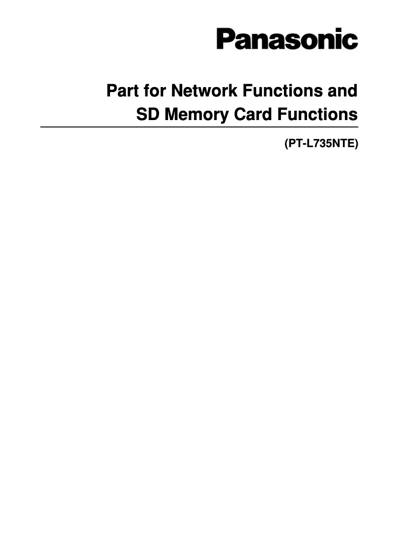 Imagen de la primera página del manual del dispositivo PT-L735NTE