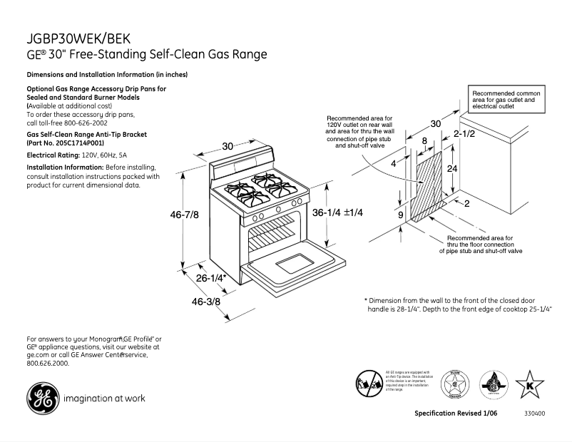 Imagen de la primera página del manual del dispositivo JGBP30BEKBB