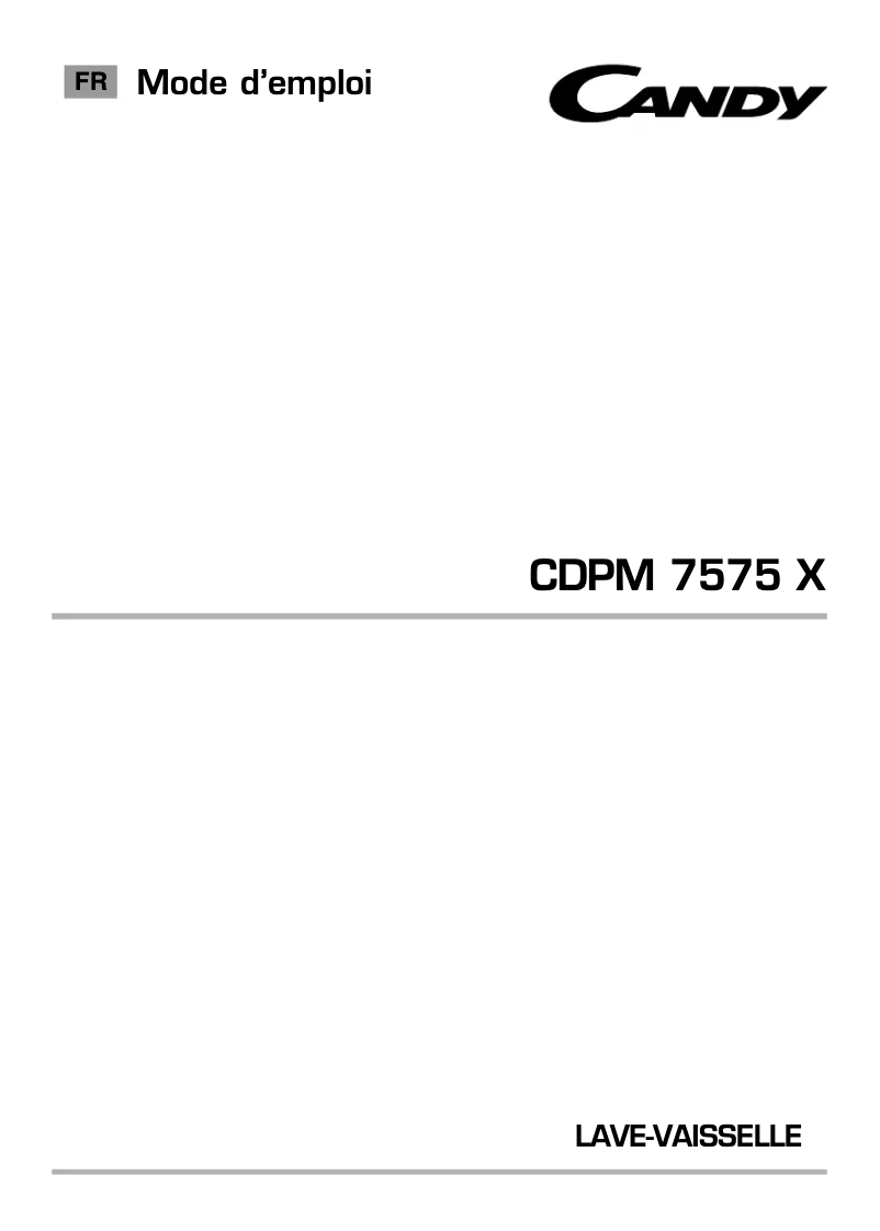 Image de la première page du manuel de l'appareil CDPM 7575X-47
