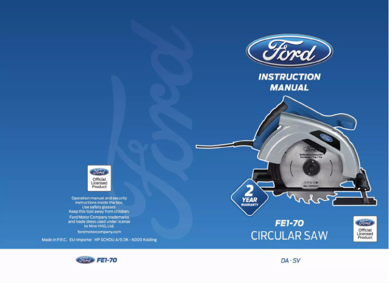 Page 1 de la notice Manuel utilisateur Ford FE1-70