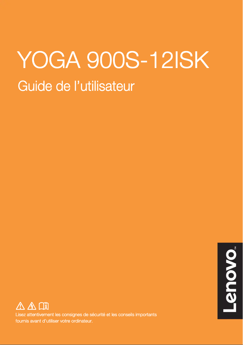 Page 1 de la notice Manuel utilisateur Lenovo Yoga 900S-12ISK